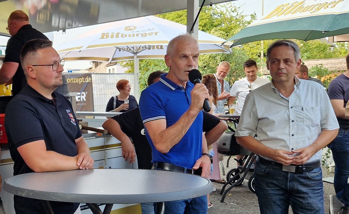20260725 Biergarten Grußwort Bgn. Fred Jüngerich Andre Buhr Thomas Schmidt